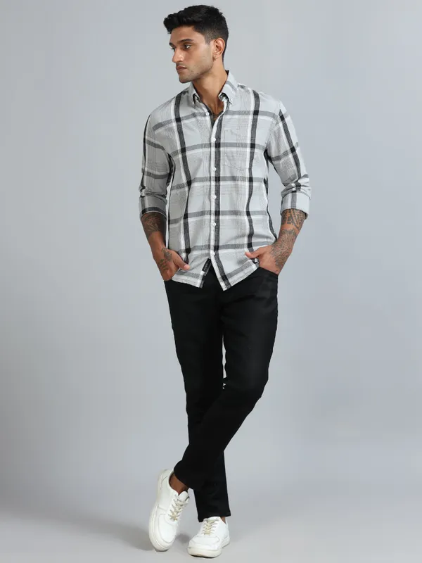 Galway_Quill_Grey_Cotton_Checkered_Shirt_For_Men