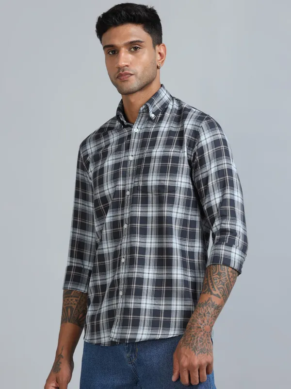 Galway_Blue_&_Purple_Cotton_Checkered_Shirt_For_Men
