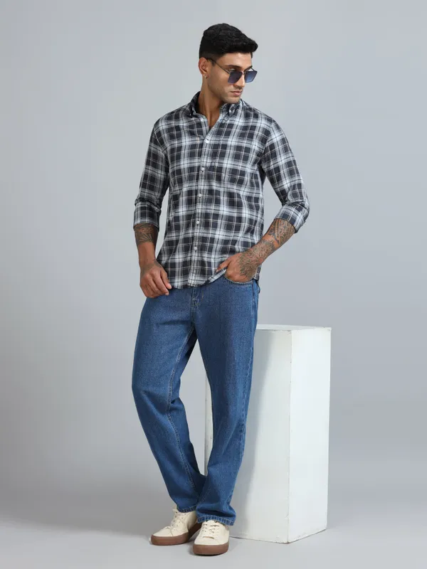 Galway_Blue_&_Purple_Cotton_Checkered_Shirt_For_Men