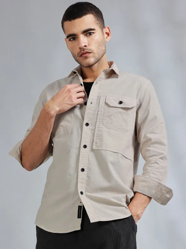 Cordoba_Pale_Silver_Cotton_Corduroy_Shirt_For_Men