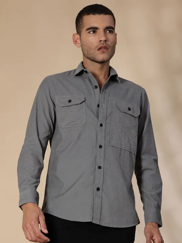 Cordoba_Grey_Cotton_Corduroy_Shirt_For_Men
