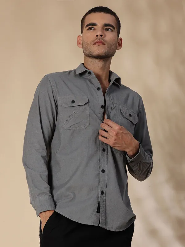 Cordoba_Grey_Cotton_Corduroy_Shirt_For_Men