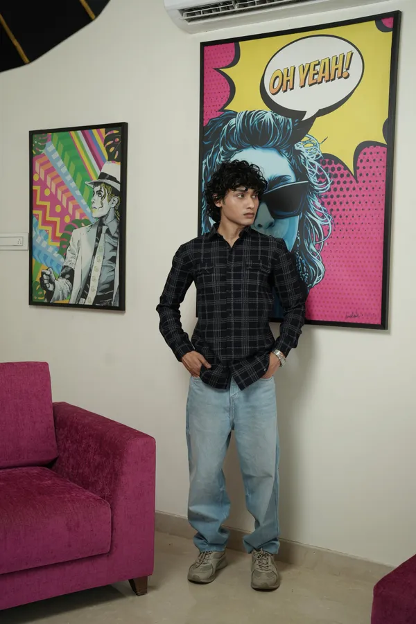Estonia_Black_Cotton_Checkered_Shirt_For_Men