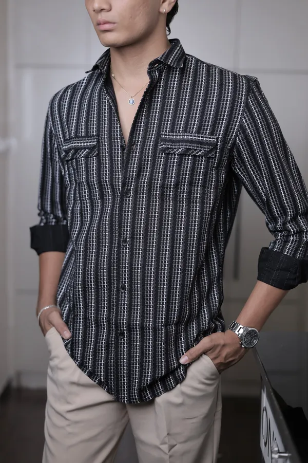 Estonia_Black_Cotton_Striped_Shirt_For_Men