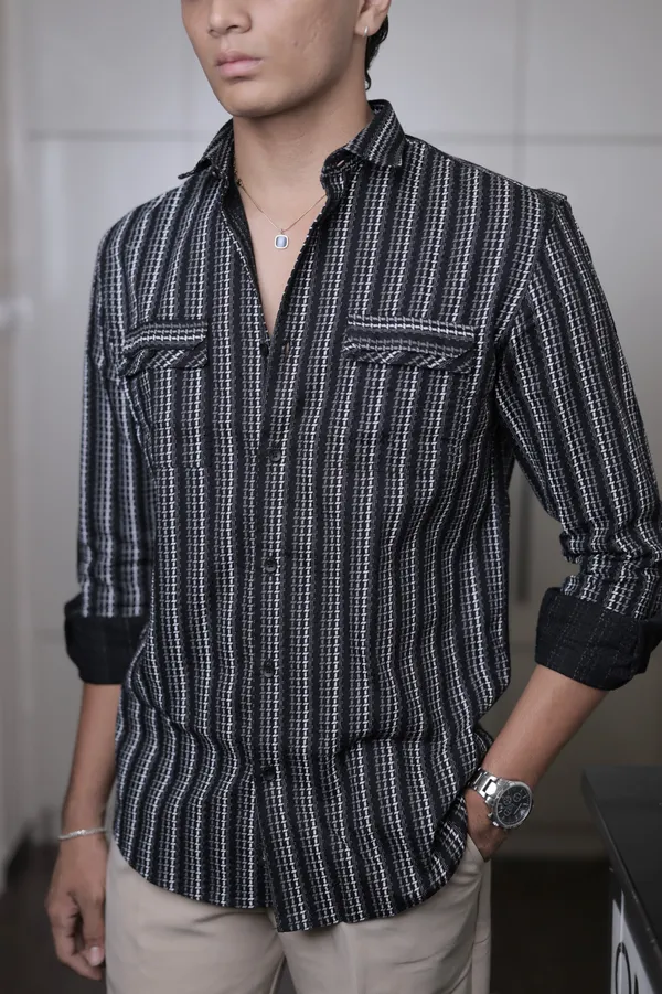 Estonia_Black_Cotton_Striped_Shirt_For_Men