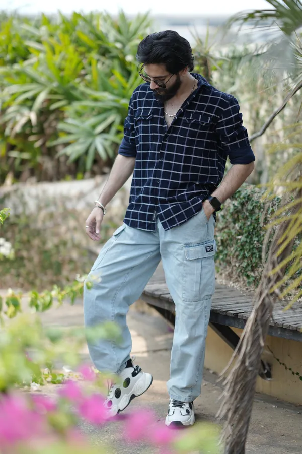 Iceland_Blue_Cotton_Checkered_Shirt_For_Men