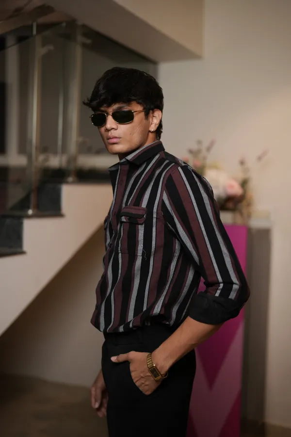 Iceland_Brick_Red_And_Black_Cotton_Striped_Shirt_For_Men