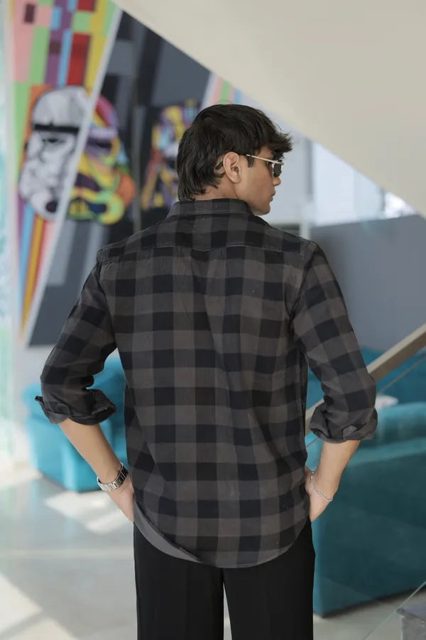 Iceland_Charcoal_Black_Cotton_Checkered_Shirt_For_Men