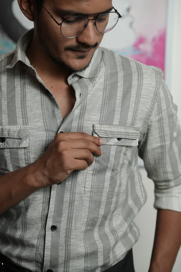 Mongolia_Mild_Grey_Cotton_Striped_Shirt_For_Men