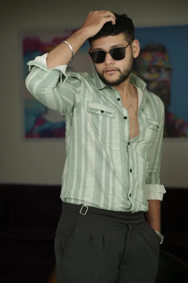 Mongolia_Dark_Grey_Cotton_Striped_Shirt_For_Men