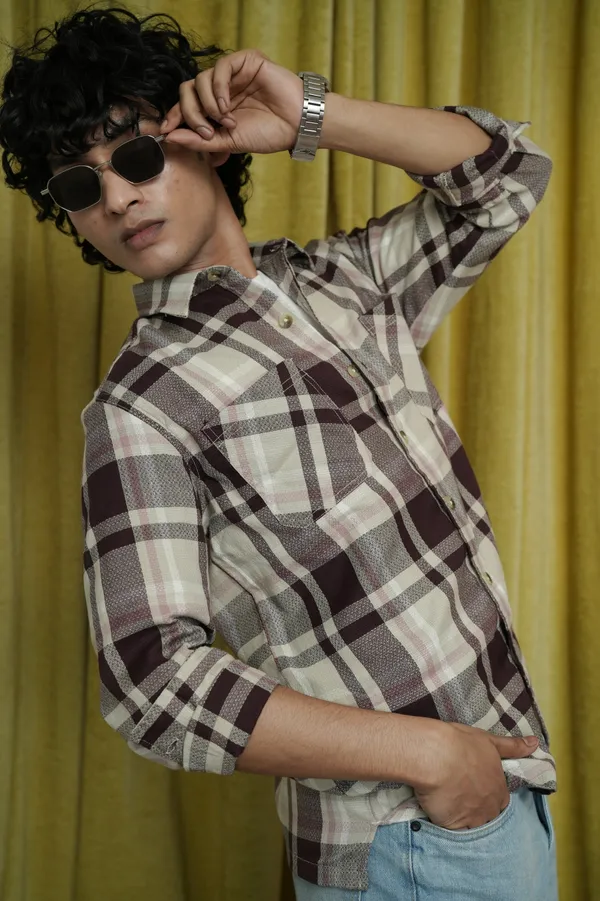 Finland_Brown_Cotton_Checkered_Shirt_For_Men
