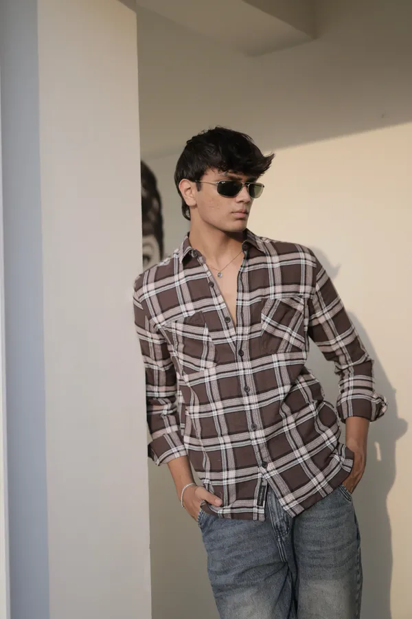 Finland_Brown_Cotton_Checkered_Shirt_For_Men