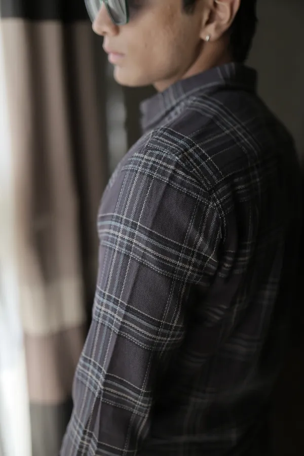 Finland_Dark_Brown_Cotton_Checkered_Shirt_For_Men