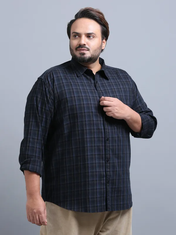 Luxembourg_Bright_Grey_Cotton_Plus_Size_Checks_Shirt_For_Men