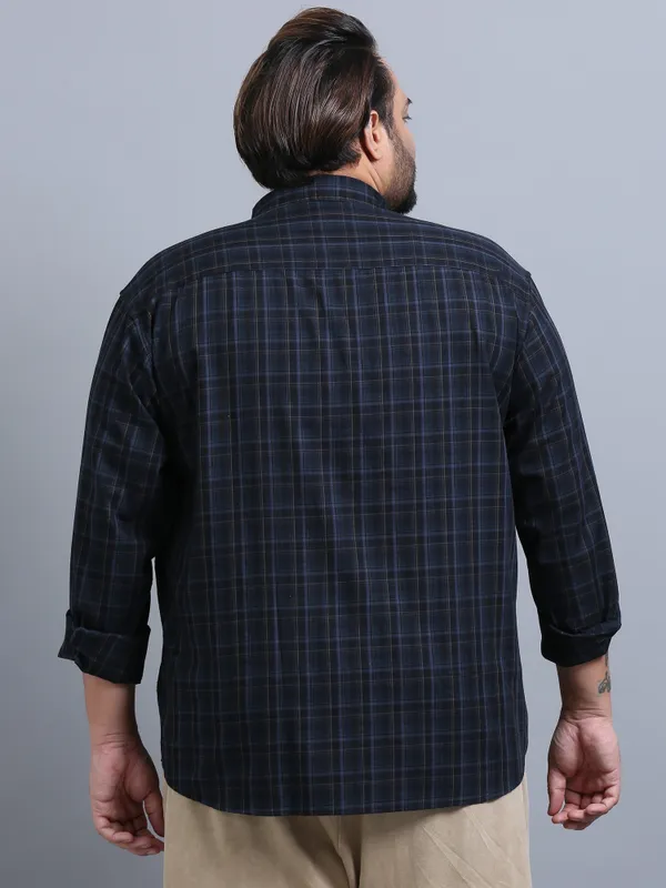 Luxembourg_Bright_Grey_Cotton_Plus_Size_Checks_Shirt_For_Men
