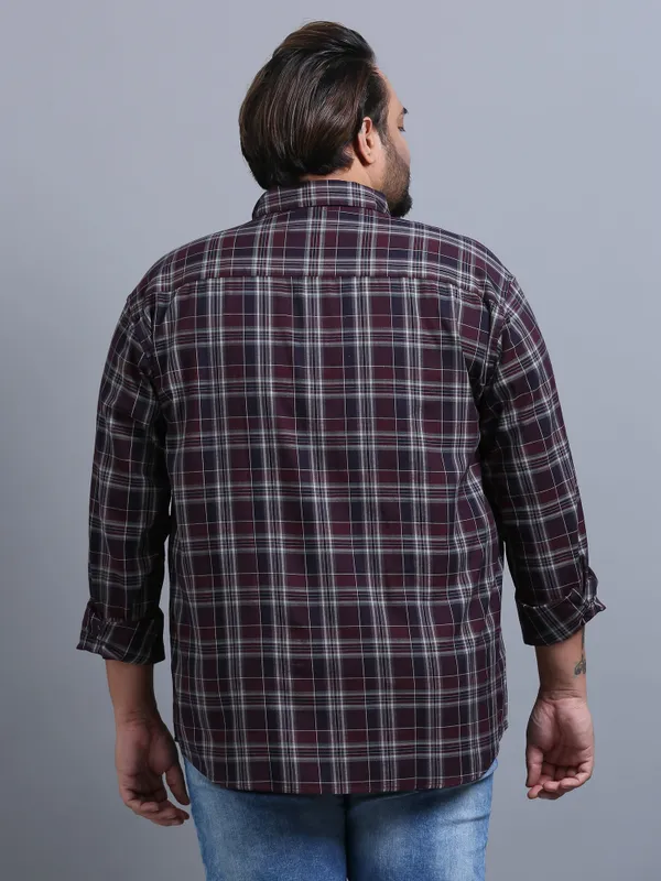 Luxembourg_Crater_Brown_Cotton_Plus_Size_Checks_Shirt_For_Men