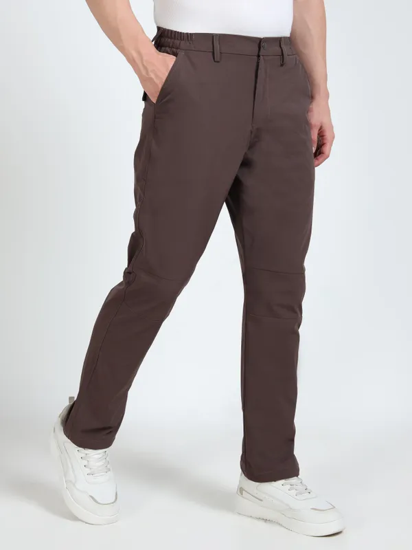 Vega_Woody_Brown_Lycra_Trouser_For_Men
