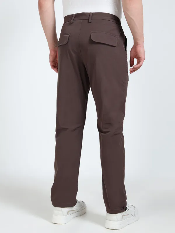 Vega_Woody_Brown_Lycra_Trouser_For_Men