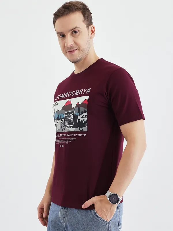 Wine_Cotton_Graphic_Print_T-Shirt_For_Men
