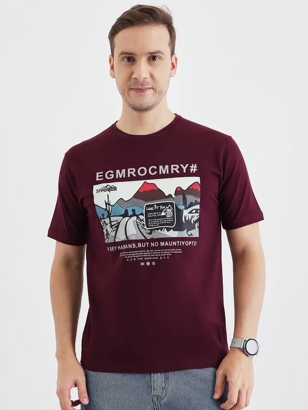 Wine_Cotton_Graphic_Print_T-Shirt_For_Men