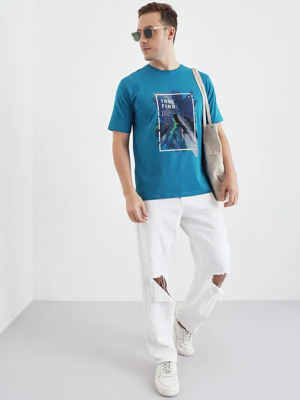 Blue_Cotton_Graphic_Print_T-Shirt_Round_Neck_For_Men