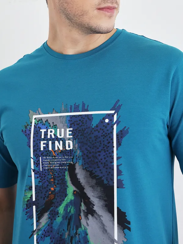 Blue_Cotton_Graphic_Print_T-Shirt_Round_Neck_For_Men