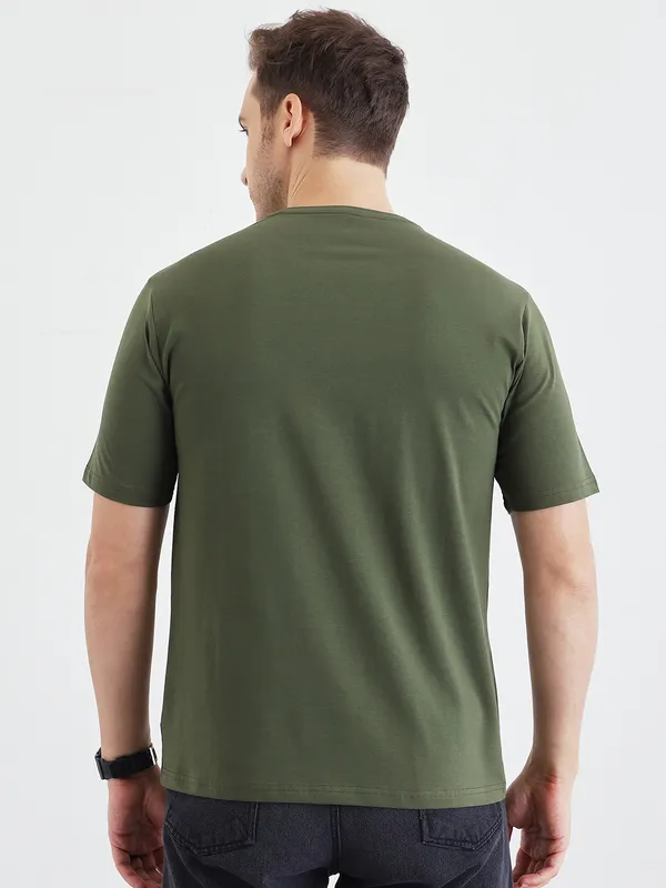 Olive_Cotton_Printed_Half_Sleeves_T-Shirt_For_Men