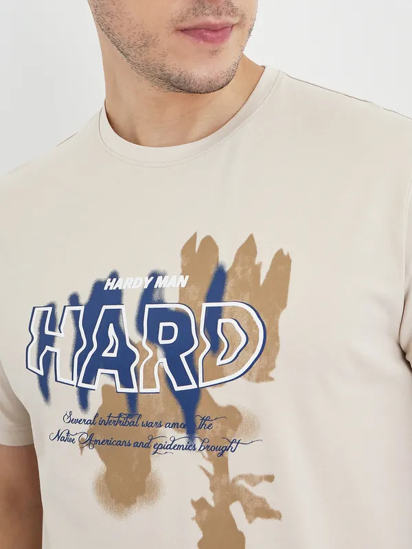 Beige_Cotton_Graphic_Print_T-Shirt_For_Men