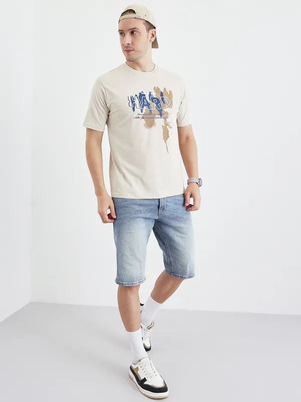 Beige_Cotton_Graphic_Print_T-Shirt_For_Men