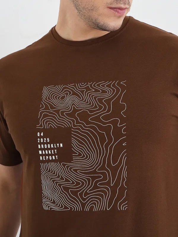 Coffee_Cotton_Graphic_Print_T-Shirt_Round_Neck_For_Men