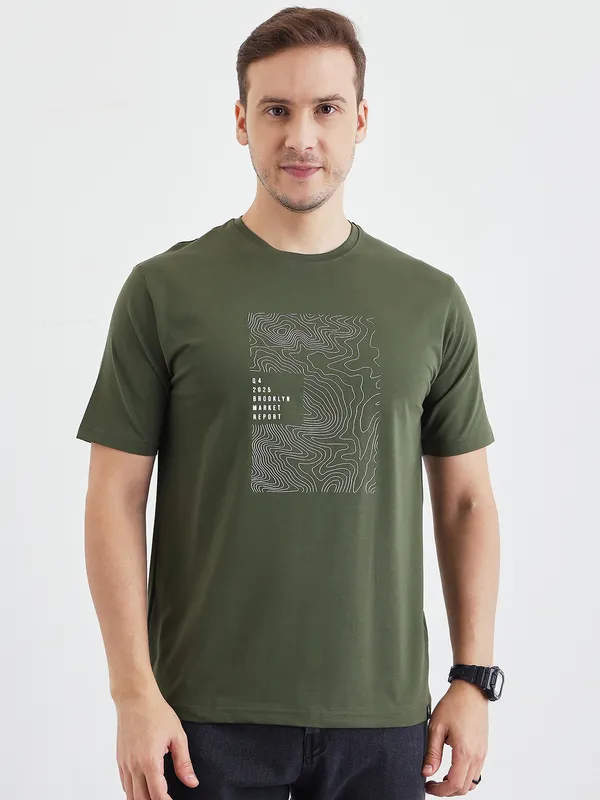 Olive_Cotton_Graphic_Print_T-Shirt_-Round_Neck_Summer_Wear_For_Men