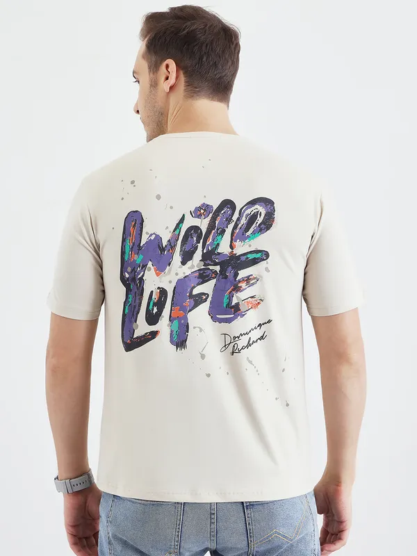 Beige_Cotton_Printed_T-Shirt_For_Men