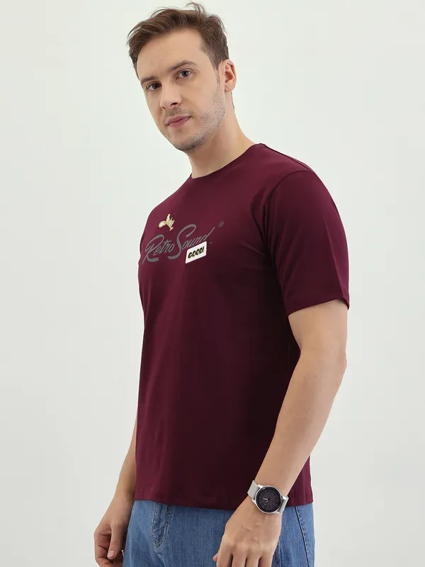 Wine_Cotton_Graphic_Print_Half_Sleeves_For_Men