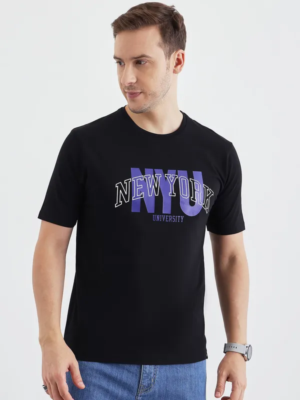 Black_Cotton_Graphic_Print_T-Shirt_For_Men