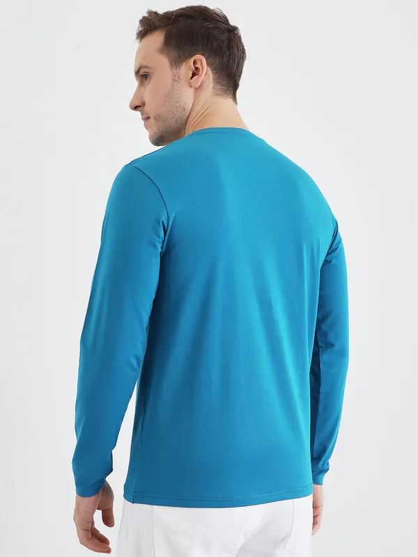 Blue_Cotton_Printed_Long_Sleeve_T-Shirt_For_Men