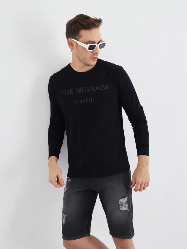 Black_Cotton_Long_Sleeve_T-Shirt_For_Men