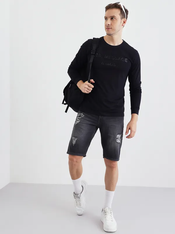 Black_Cotton_Long_Sleeve_T-Shirt_For_Men
