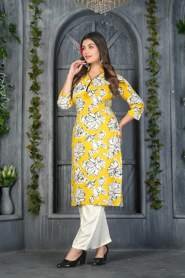 Yellow_Viscose_Rayon_Round_Neck_Kurta_Palazzo_Set_|_Printed_Kurta_Palazzo_Set