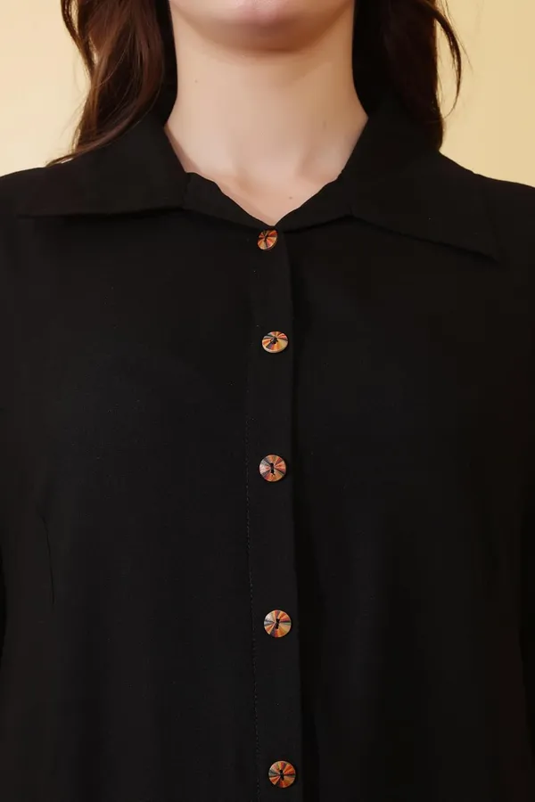 Black_Plain_Viscose_Rayon__Bottom_Wear_Kurta_Set_For_Women