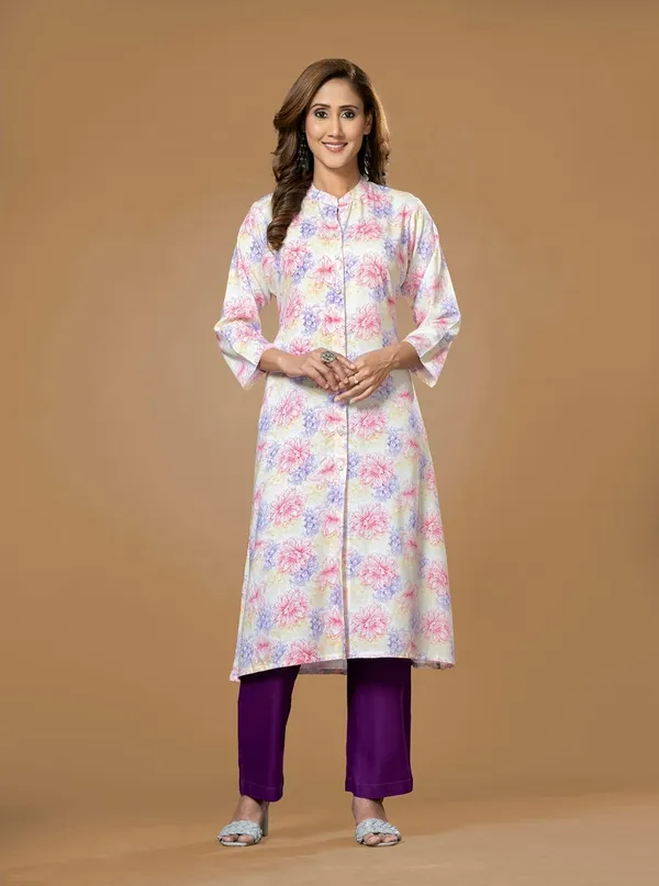 Pink_Viscose_Rayon_A-Line_Printed_Bottom_Wear_Kurta_Pant_Set_For_Women