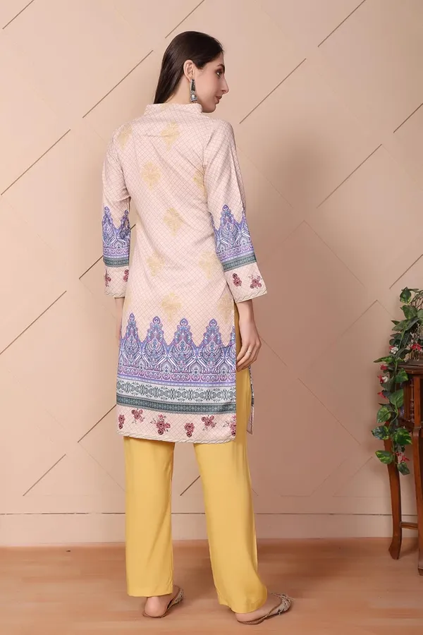 Multicolor_Straight_Ethnic_Motif_Print_Cotton_Blend_Top_&_Viscose_Rayon_Bottom_Wear_Kurta_Pant_Set_For_Women