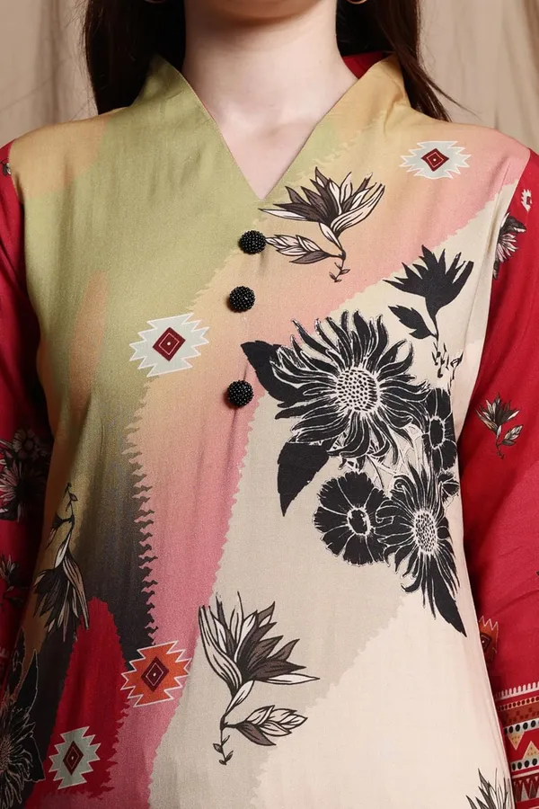 Red_Viscose_Rayon_Printed__Ethnic_Indian_Wear_for_Festive_&_Casual__Lightweight_Soft_Bottom_Wear_Kurta_Set_for_Women