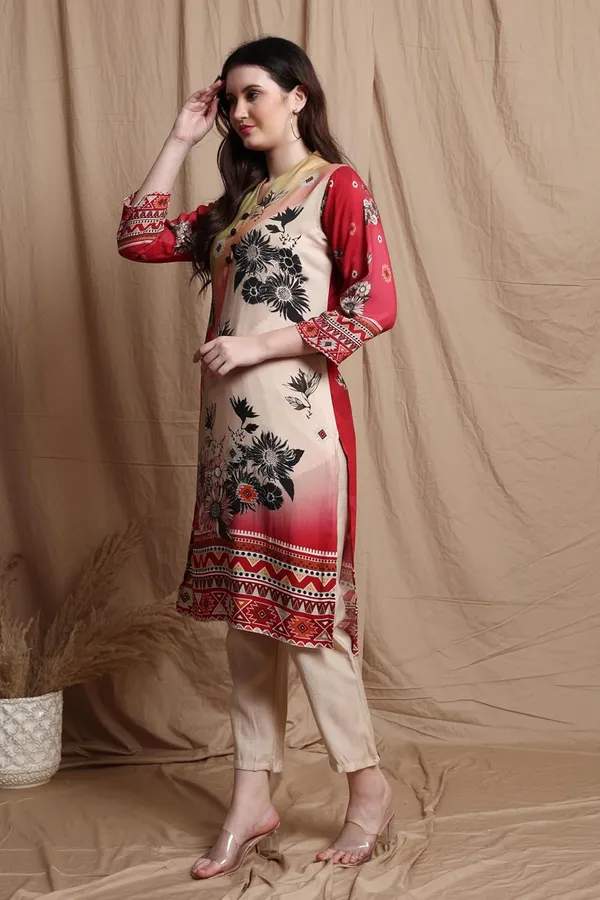 Red_Viscose_Rayon_Printed__Ethnic_Indian_Wear_for_Festive_&_Casual__Lightweight_Soft_Bottom_Wear_Kurta_Set_for_Women