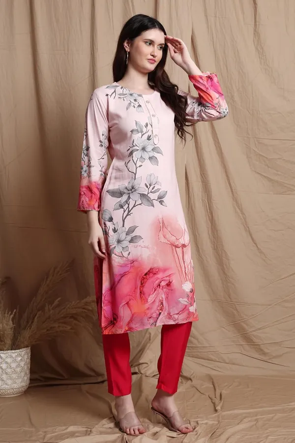 Pink_Viscose_Rayon_Printed__Ethnic_Indian_Bottom_Wear_for_Festive_&_Casual_Lightweight_Soft_Fabric__Kurta_Pant_Set