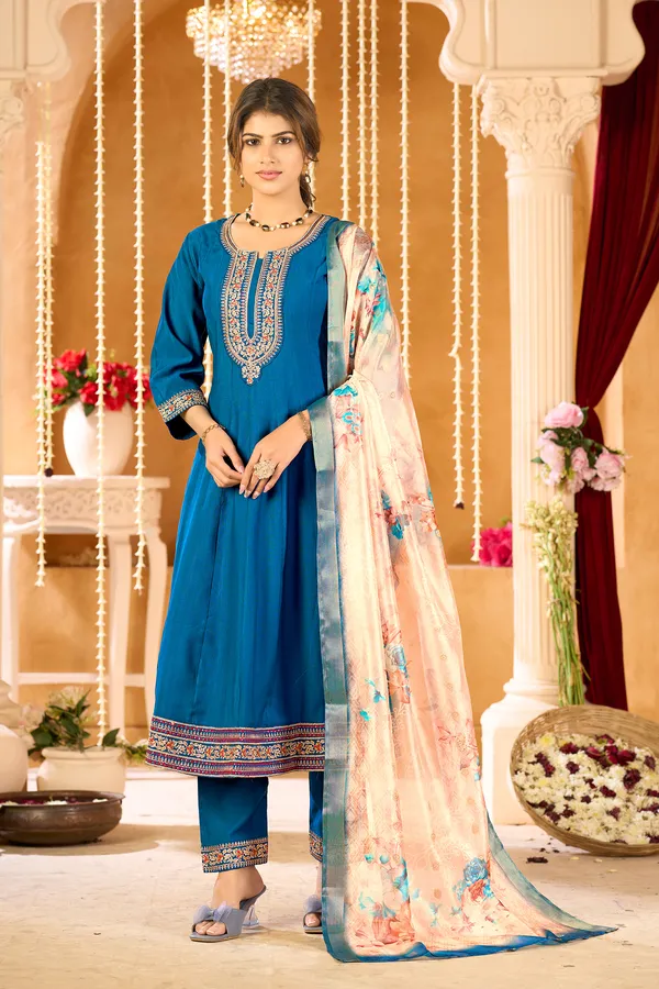 Blue_Viscose_Blend_Yoke_Embroidered_Suit_|_Festive_&_Wedding_Ethnic_Bottom_Wear_Kurti_Pant_Set_for_Women