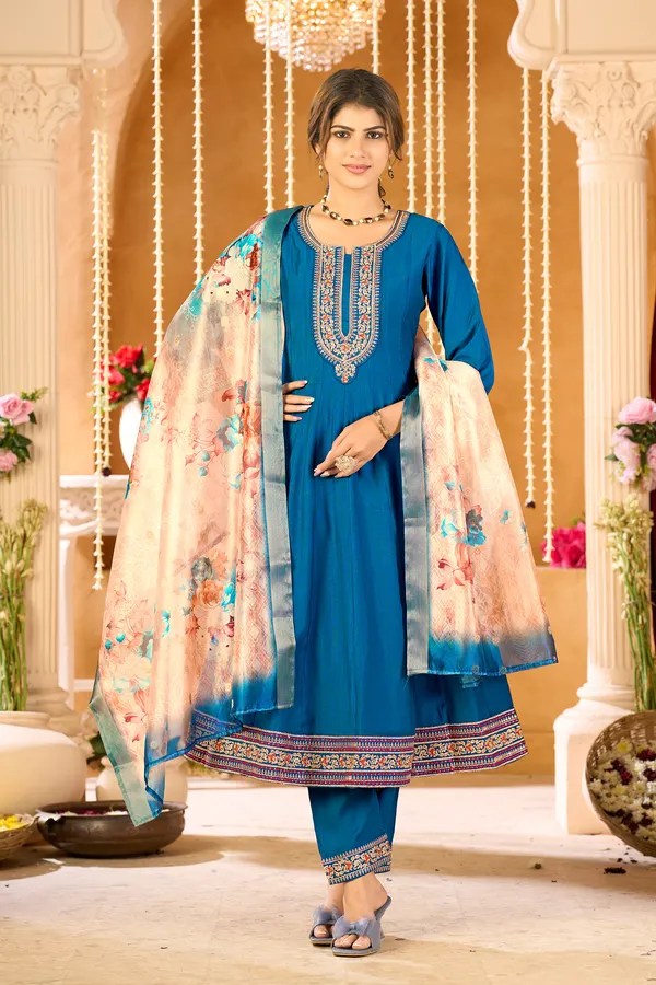 Blue_Viscose_Blend_Yoke_Embroidered_Suit_|_Festive_&_Wedding_Ethnic_Bottom_Wear_Kurti_Pant_Set_for_Women