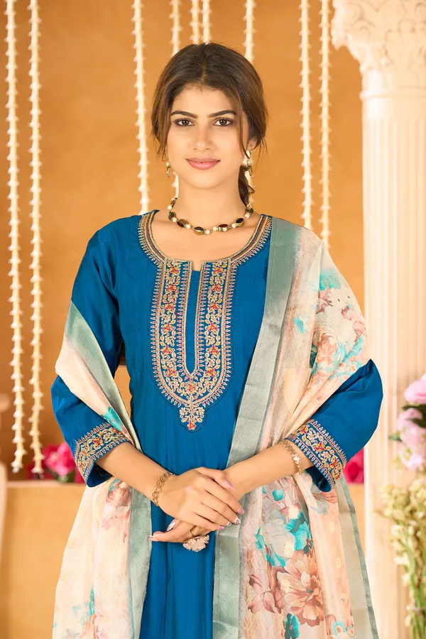 Blue_Viscose_Blend_Yoke_Embroidered_Suit_|_Festive_&_Wedding_Ethnic_Bottom_Wear_Kurti_Pant_Set_for_Women