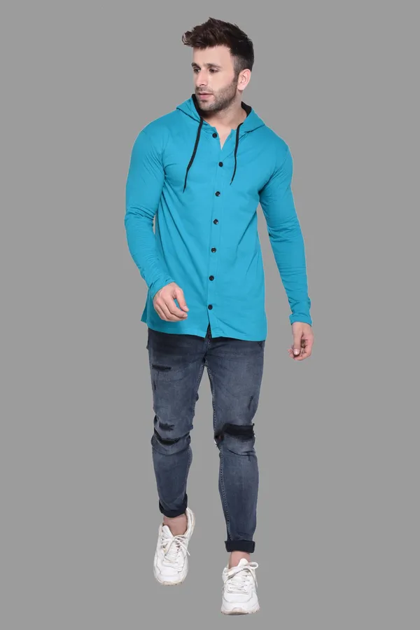 Turquoise_Cotton_Blend_Hooded_Neck_Full_Sleeve_T_Shirt_For_Men