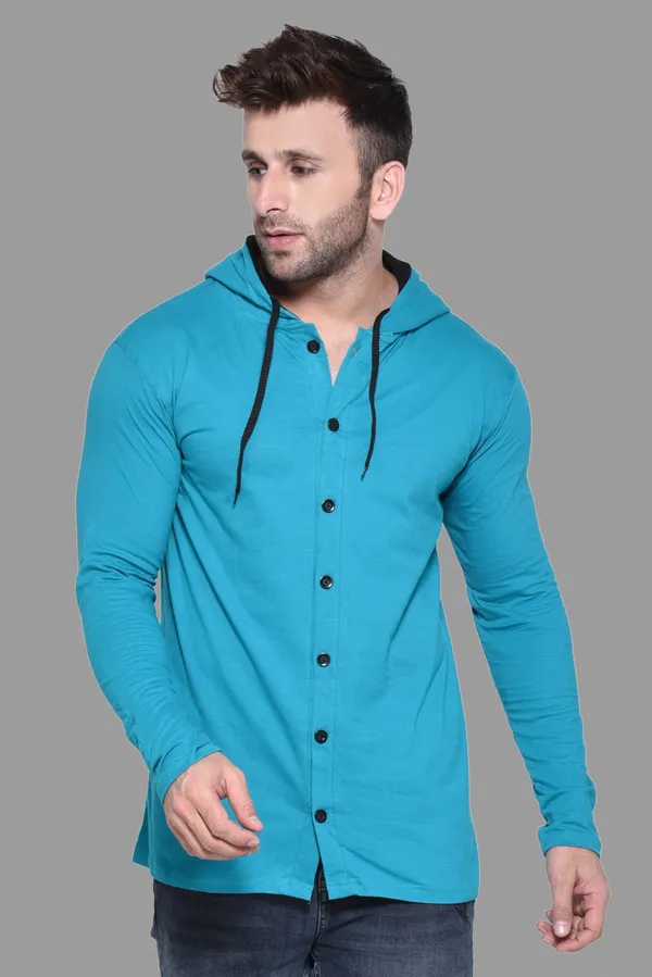 Turquoise_Cotton_Blend_Hooded_Neck_Full_Sleeve_T_Shirt_For_Men