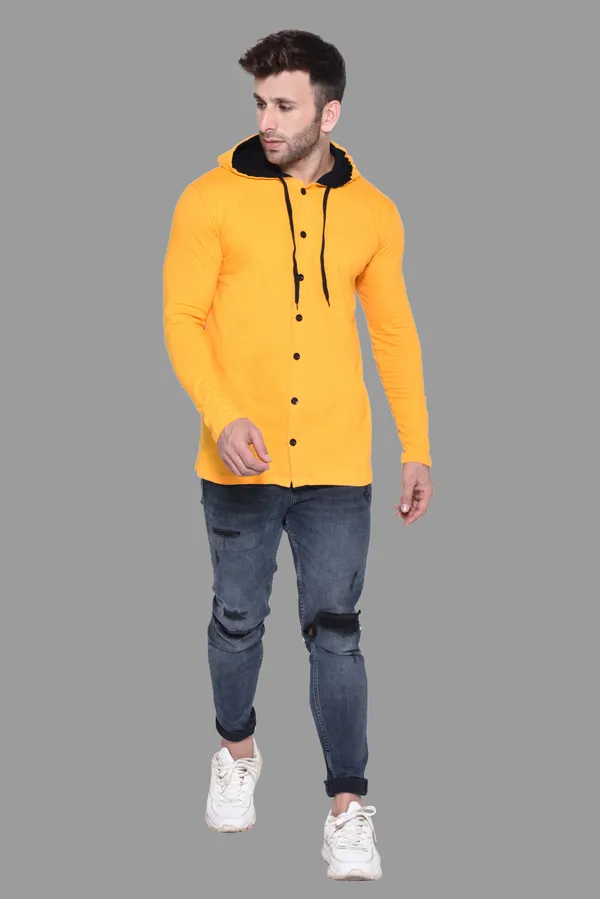 Yellow_Cotton_Blend_Hooded_Neck_Full_Sleeve_T_Shirt_For_Men